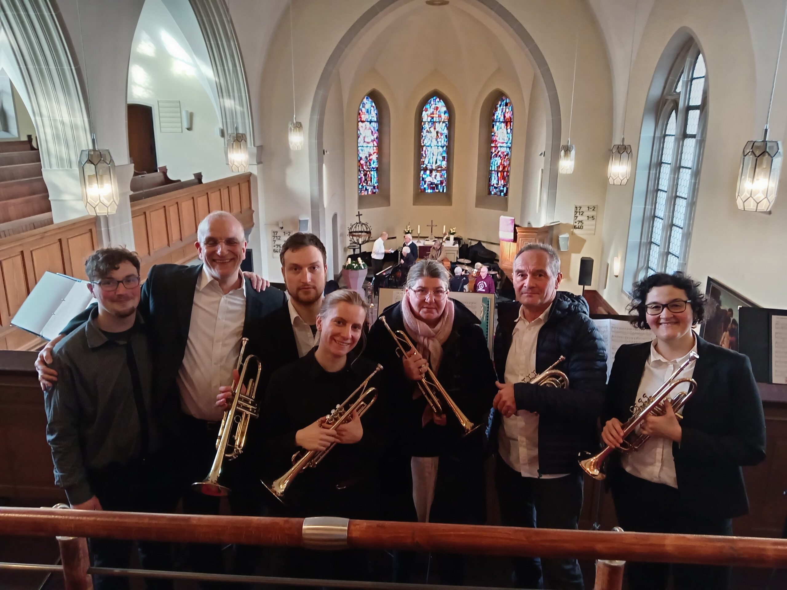 Gruppenbild der aktiven Mitglieder des Posaunenchor Kesselstadt